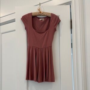 Urban Outfitters Pink Fit and Flare Cap Sleeve Dress